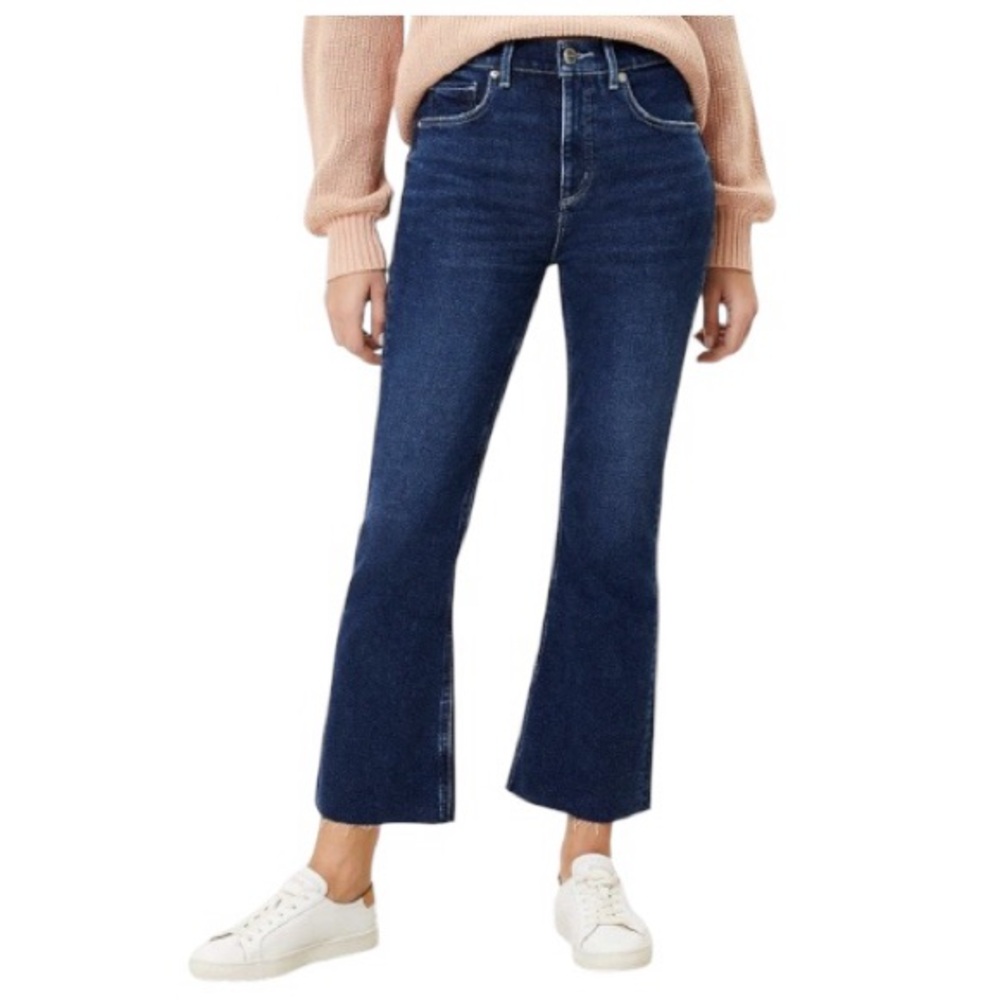 Flare Crop Jeans In Bright Authentic Indigo - Size 28